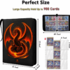UVCDE 9-Pocket Card Binder with Sleeves - Premium TCG Trading Card Storage Album, Zippered Holder Holds Up to 900 Cards, Perfect for Organizing and Displaying Trading Cards